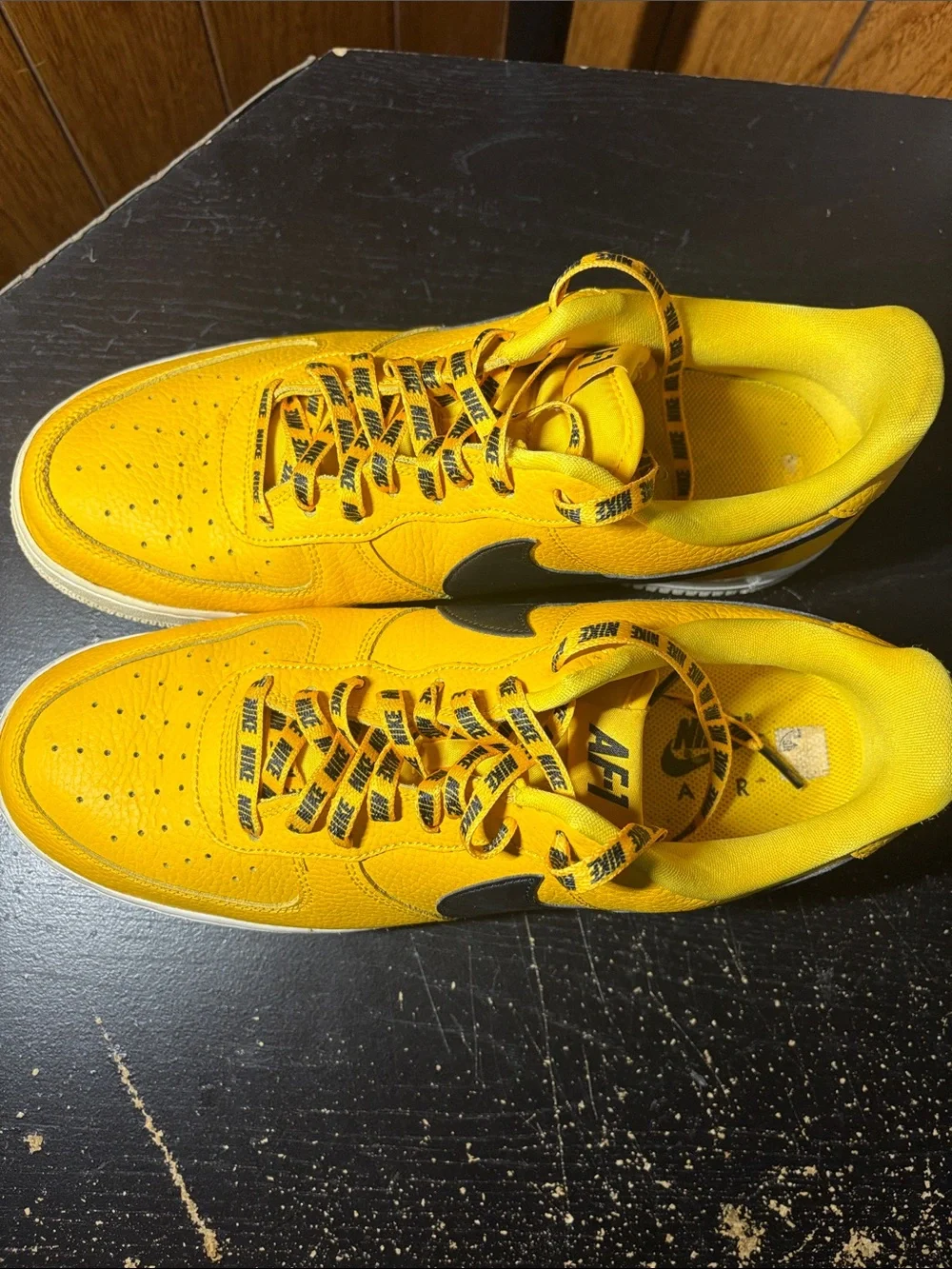 Nike Men’s Low-Top Sneakers — Yellow with Black Swoosh